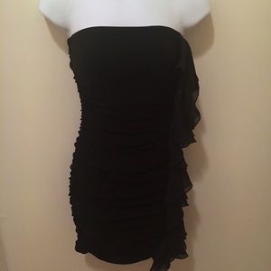 Strapless Ruched Black Dress 5/6